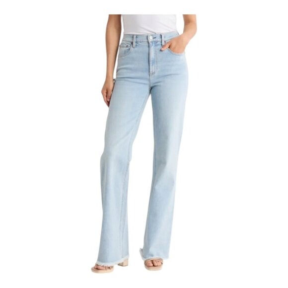 Alice+Olivia Bodie High Waist Fray Hem Bootcut Jeans New Size 25 - Picture 1 of 4